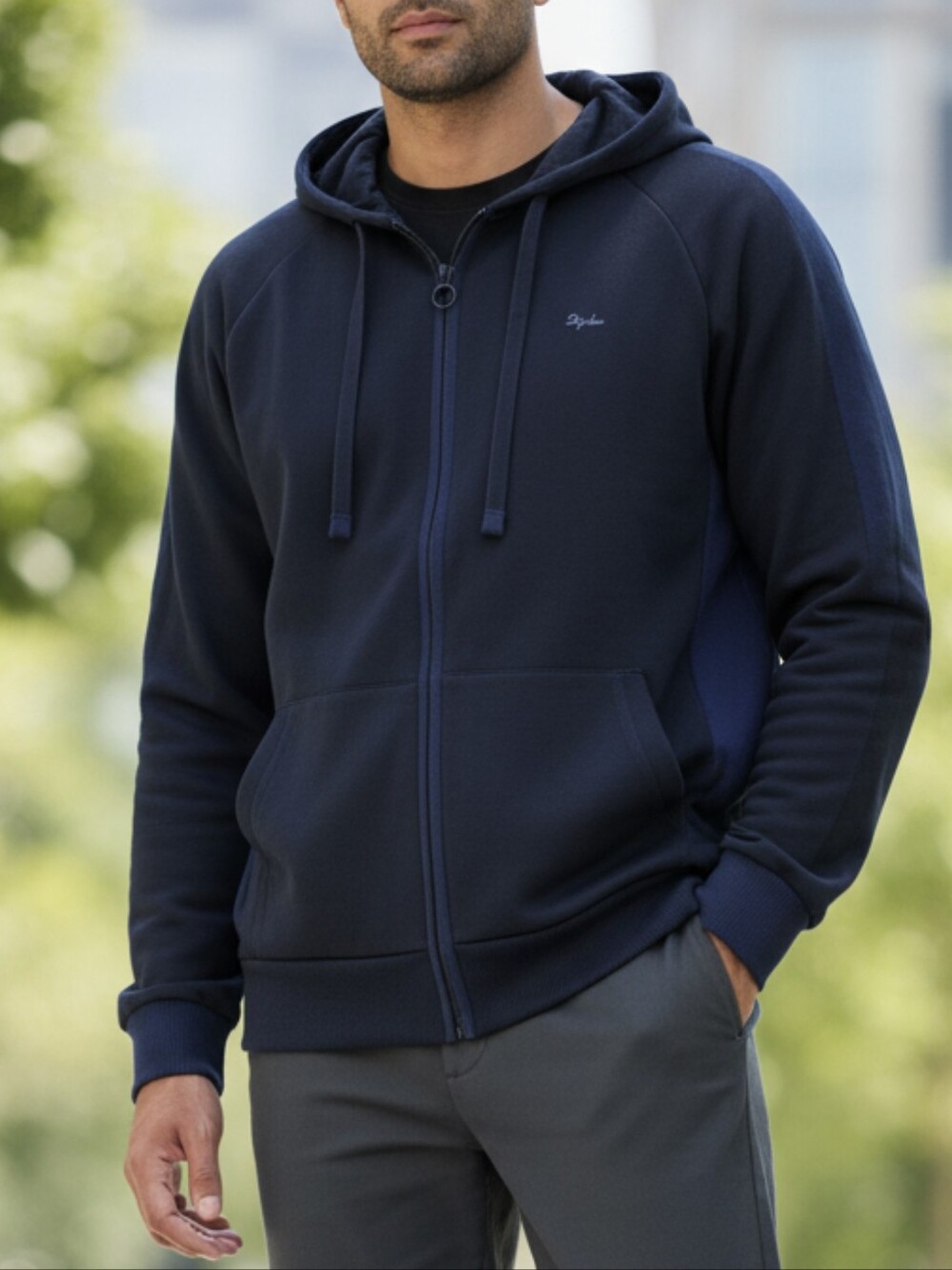 Rapha Men's Transfer Hoodie Zip-up Jacket, Navy, Size Large, New Without Tags.